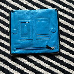 HOBO Turquoise Leather Clasp Wallet
